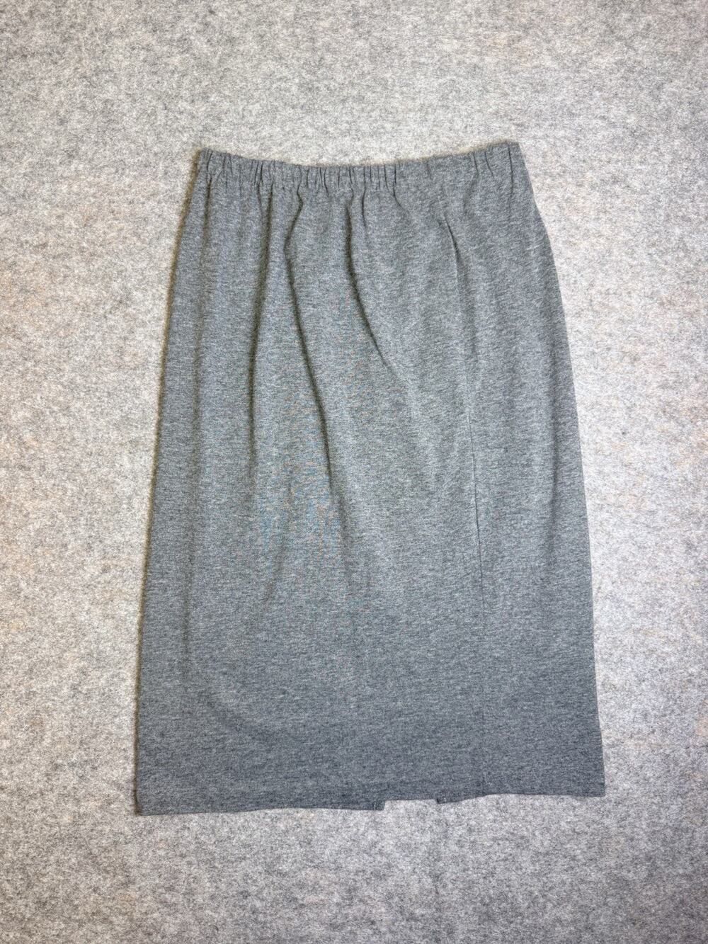 C.R & ME Women's Heather Gray Elastic Waist Skirt Pull On Midi Knit Solid